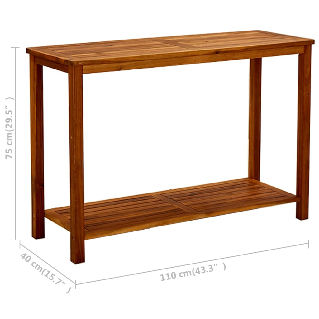 Garten Konsolentisch 110x40x75 cm Massivholz Akazie Braun Gartenregal