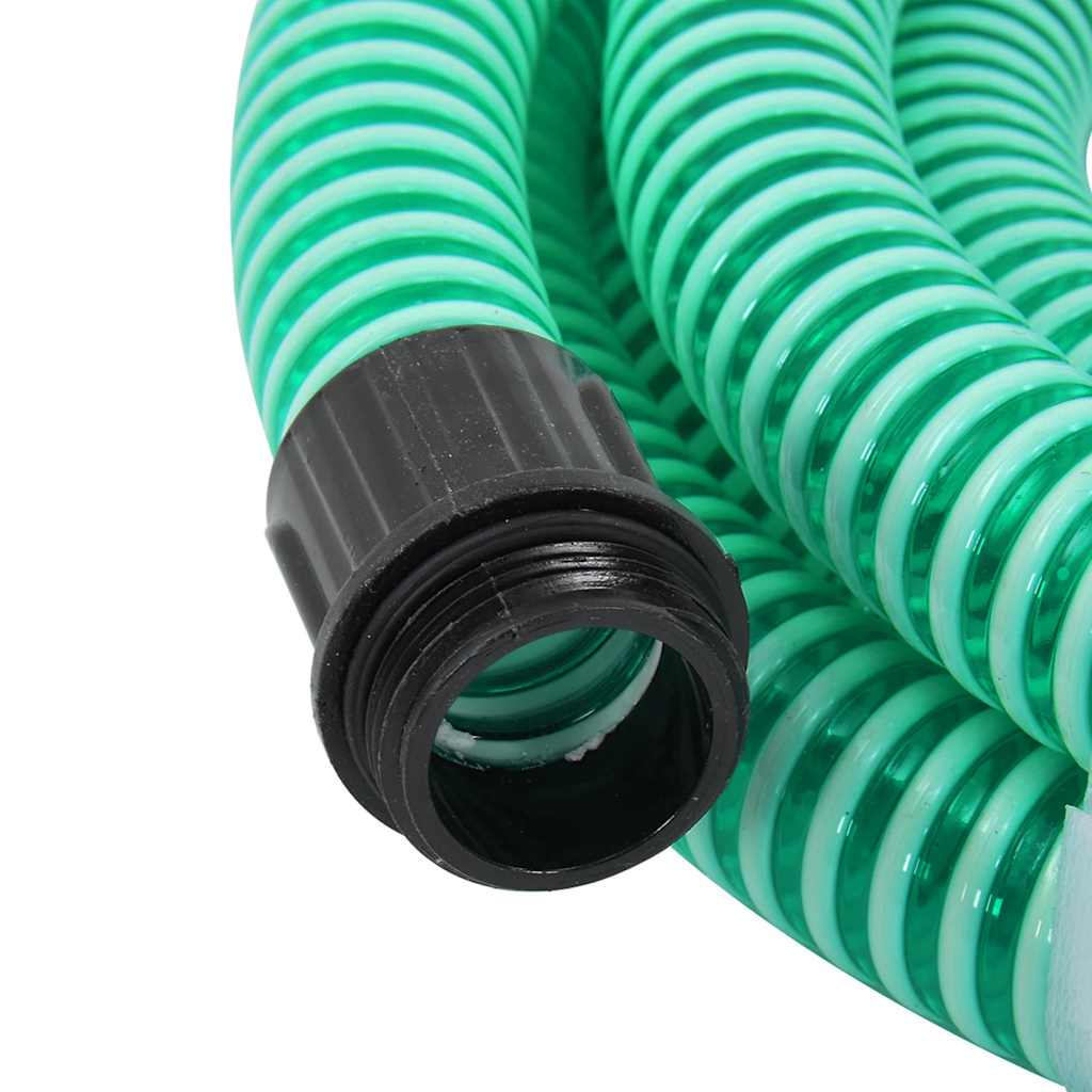 Saugschlauch mit Messing-Anschlüssen 15 m 25 mm Grün 1 Zoll Gewinde