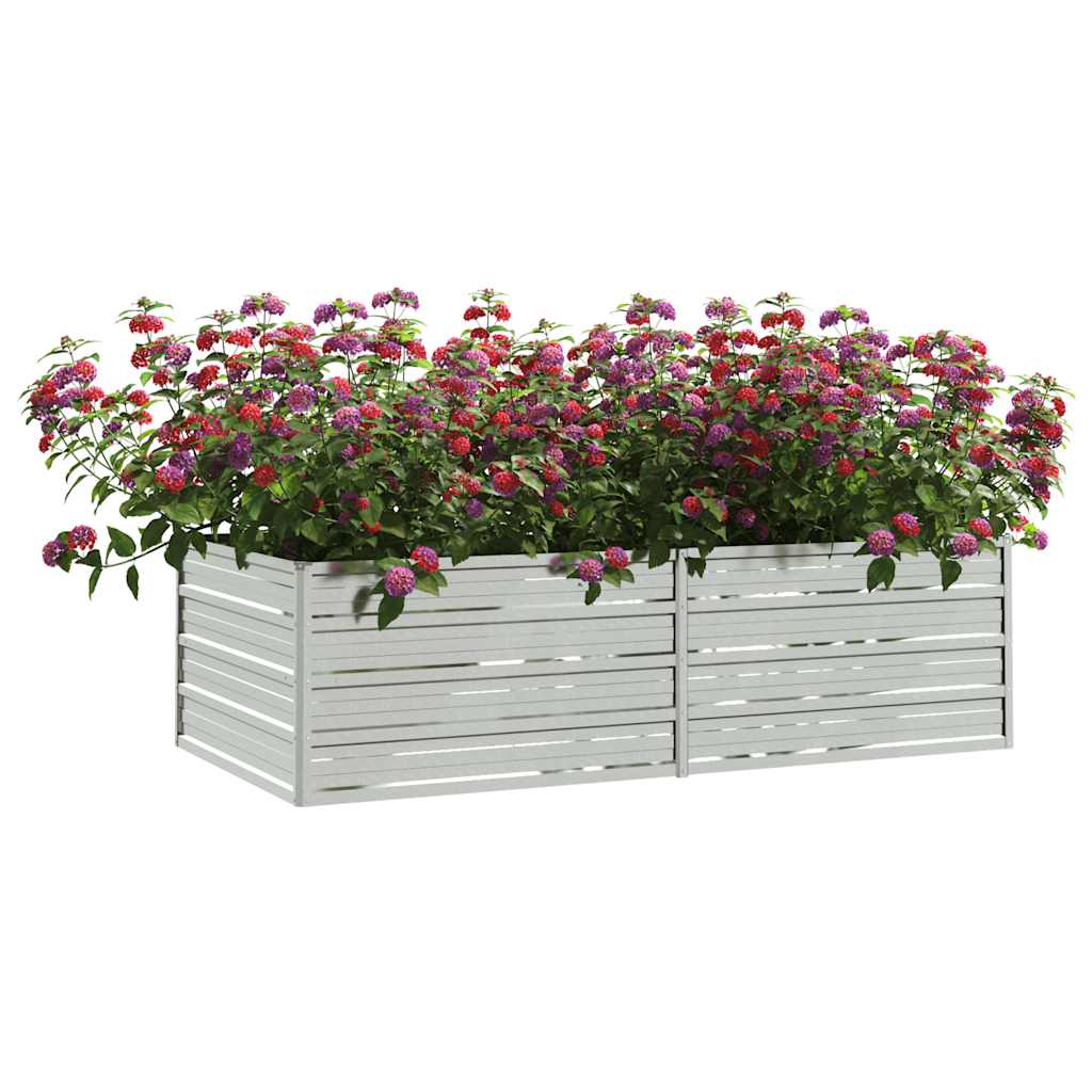 Garten-Hochbeet 160x80x45 cm Verzinkter Stahl Silber Pflanzbeet Pflanzkübel