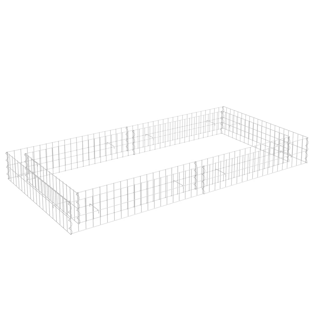 Gabionen-Hochbeet Verzinkter Stahl 200x100x20 cm Steinkorb Grau Silber