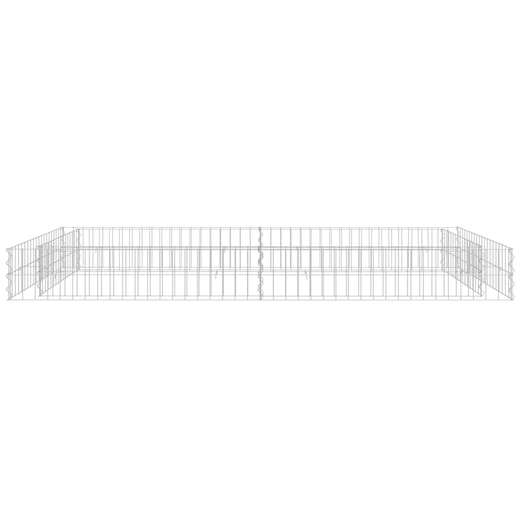 Gabionen-Hochbeet Verzinkter Stahl 200x100x20 cm Steinkorb Grau Silber