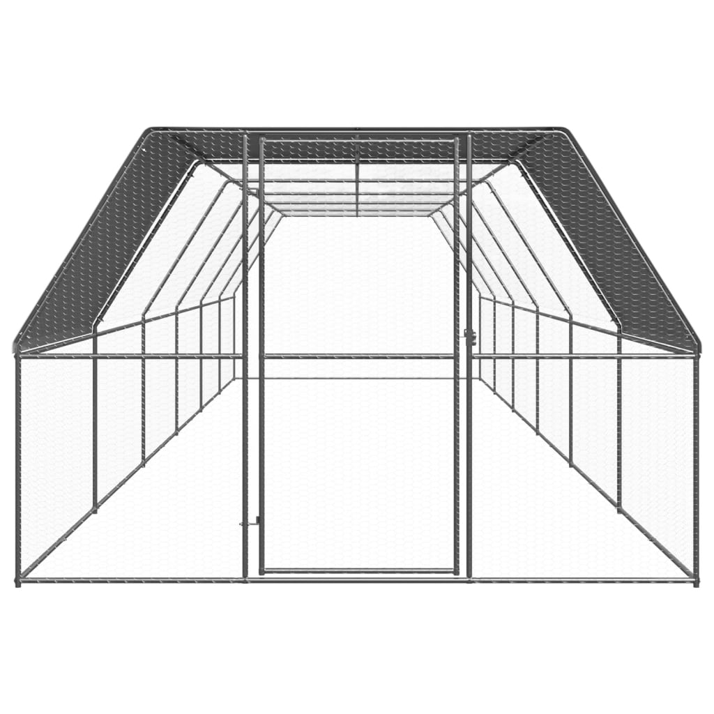 Hühnerkäfig Hühnerstall Stahl 3 x 12 x 2 m Auslauf Freigehege Tierkäfig Geflügelstall