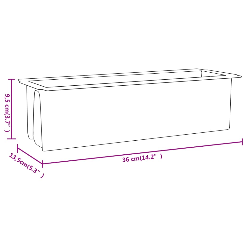 Pflanzkasten für Europaletten 12 Stk. Grau 36x13,5x9,5 cm PP Pflanzkorb DIY