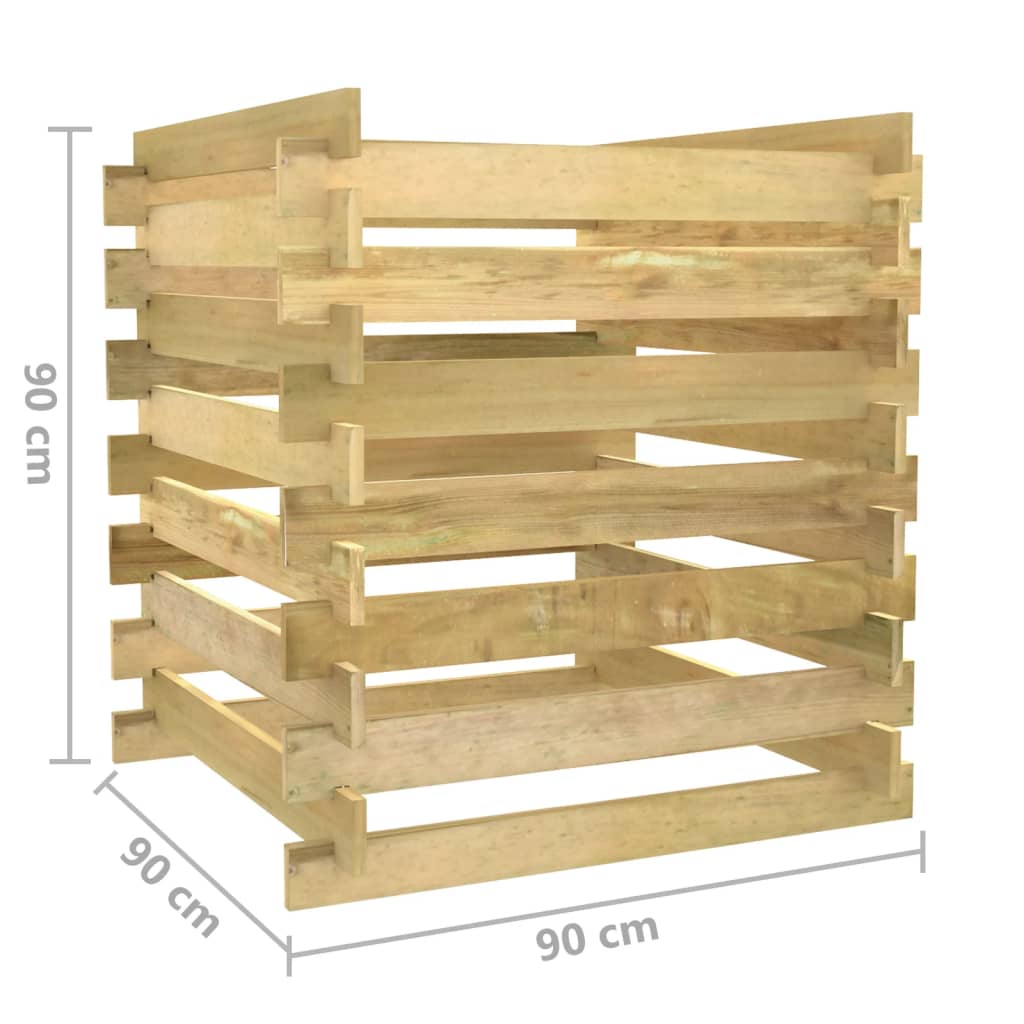 Lattenrost-Komposter 90x90x90 cm Holzkomposter Imprägniertes Kiefernholz