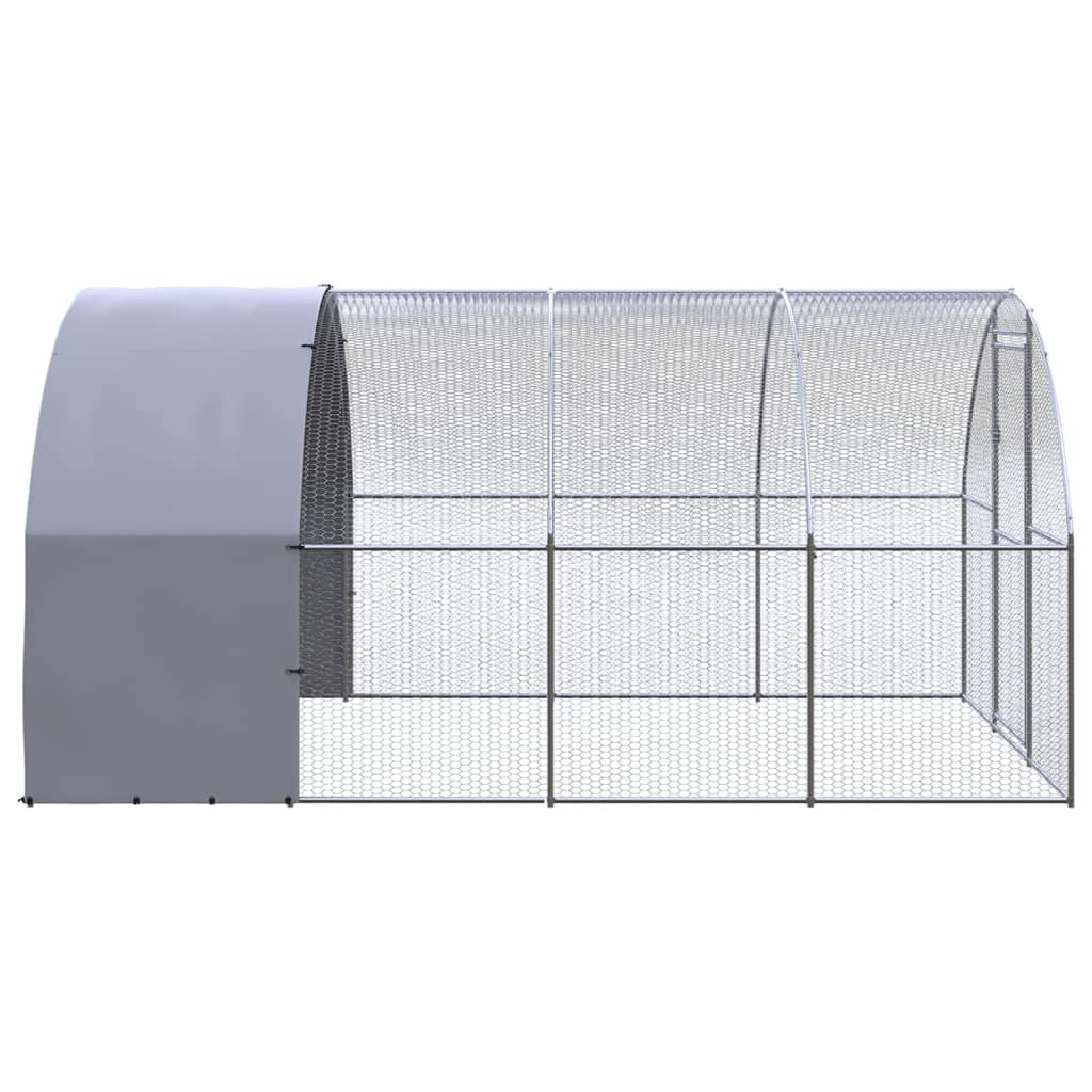 Outdoor-Hühnerstall 3x4x2 m Verzinkter Stahl Geflügel Auslauf Gehege
