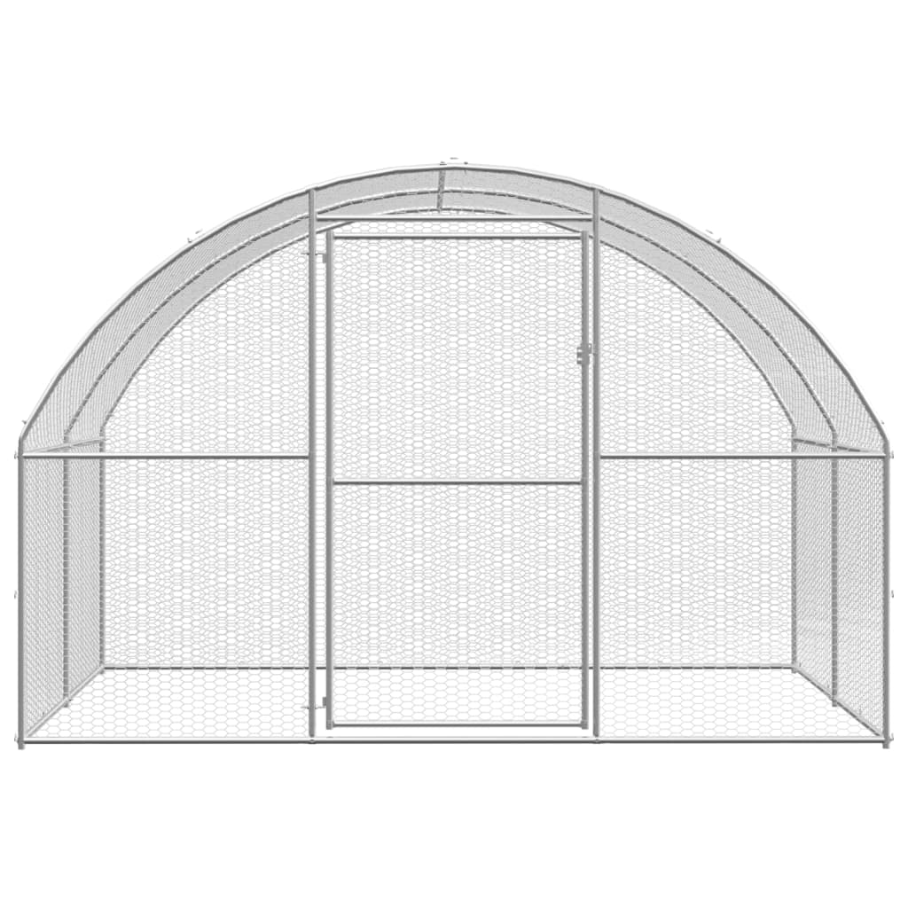 Outdoor-Hühnerstall 3x4x2 m Verzinkter Stahl Geflügel Auslauf Gehege
