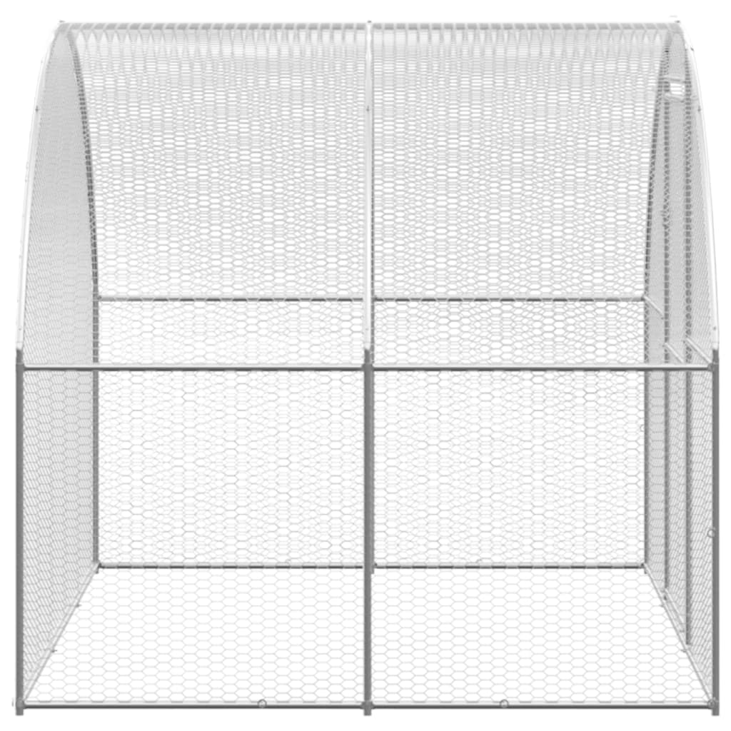 Outdoor-Hühnerstall 3x4x2 m Verzinkter Stahl Geflügel Auslauf Gehege