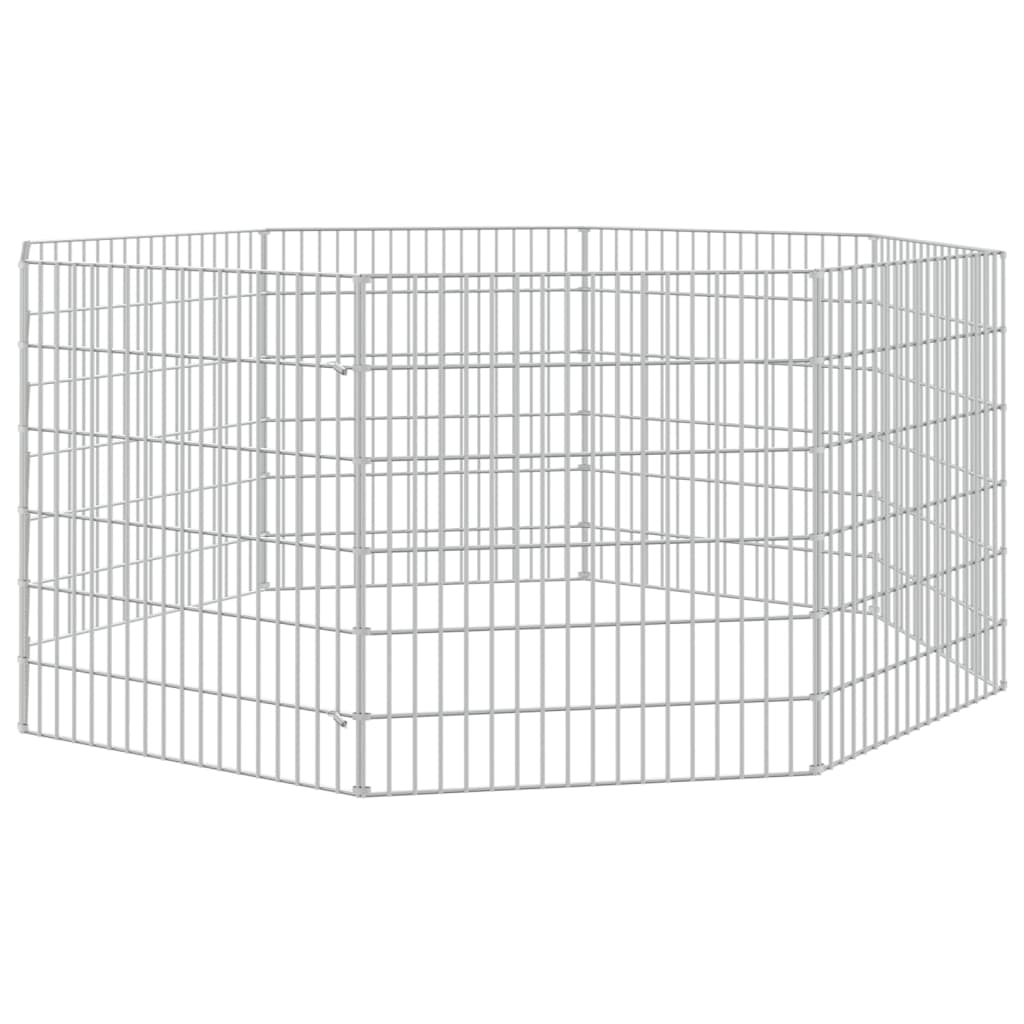 Freilaufgehege 8-teilig 54x60 cm Verzinktes Eisen Freilauf Auslauf Außengehege