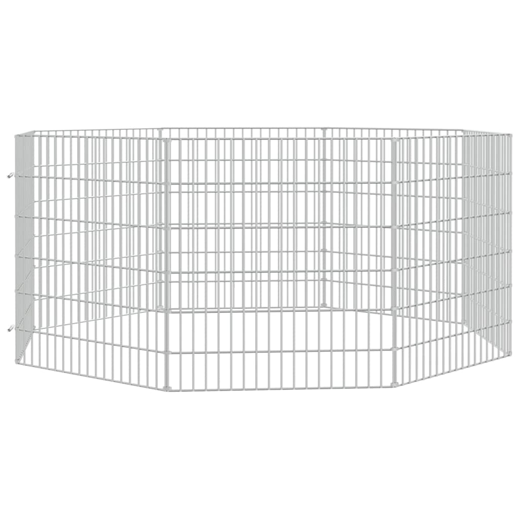 Freilaufgehege 8-teilig 54x60 cm Verzinktes Eisen Freilauf Auslauf Außengehege