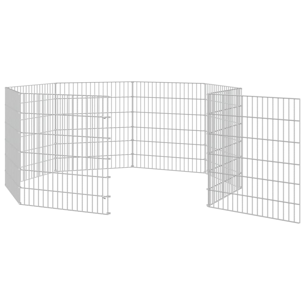 Freilaufgehege 8-teilig 54x60 cm Verzinktes Eisen Freilauf Auslauf Außengehege