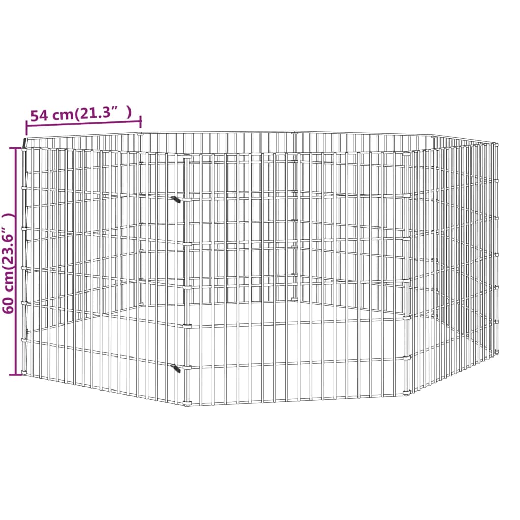 Freilaufgehege 8-teilig 54x60 cm Verzinktes Eisen Freilauf Auslauf Außengehege