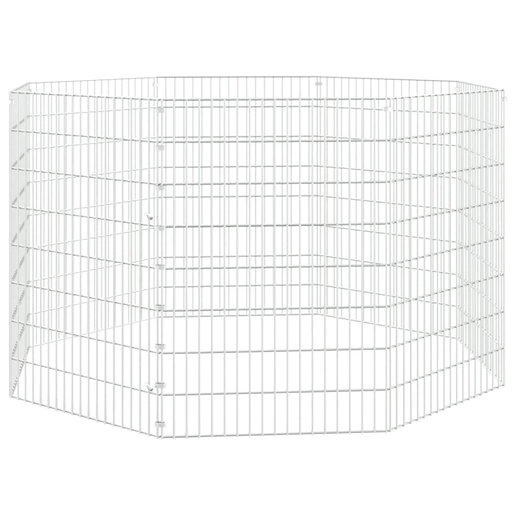 Freilaufgehege 8-teilig 54x80 cm Verzinktes Eisen Freilauf Auslauf Außengehege