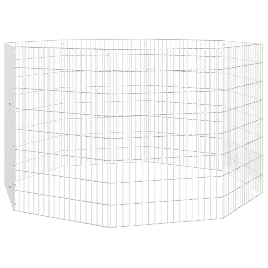 Freilaufgehege 8-teilig 54x80 cm Verzinktes Eisen Freilauf Auslauf Außengehege
