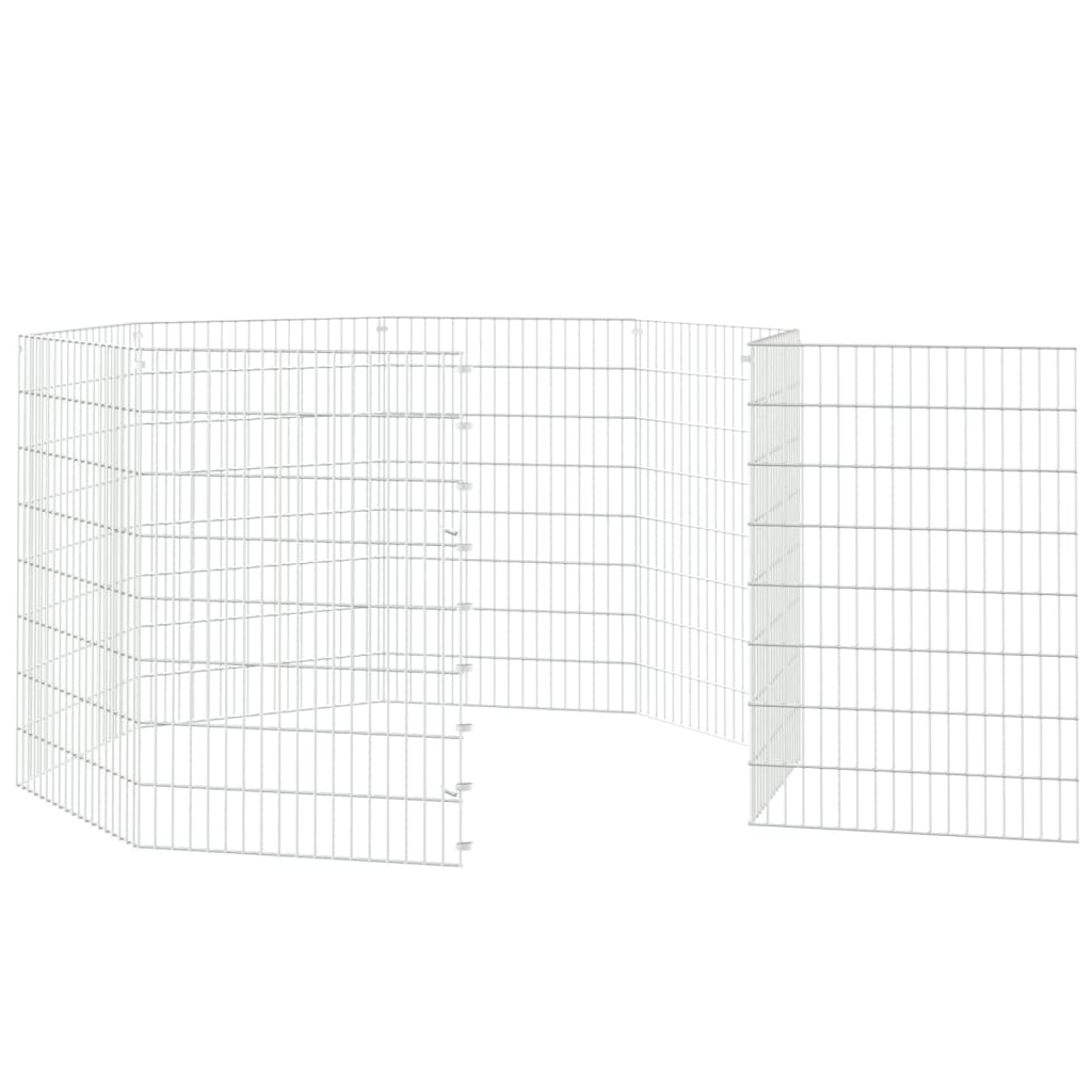 Freilaufgehege 8-teilig 54x80 cm Verzinktes Eisen Freilauf Auslauf Außengehege