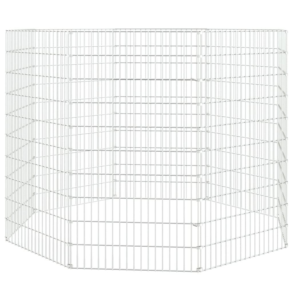 Freilaufgehege 8-teilig 54x100 cm Verzinktes Eisen Freilauf Auslauf Außengehege