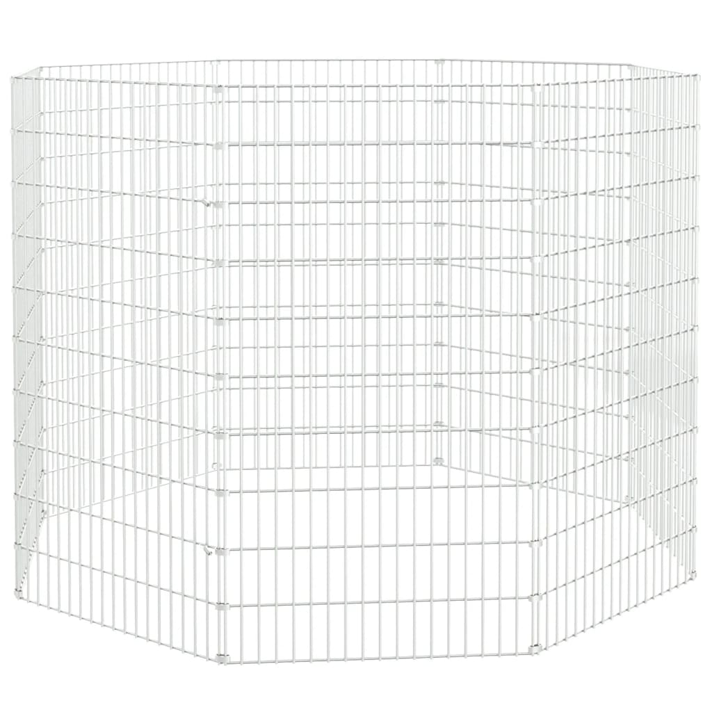 Freilaufgehege 8-teilig 54x100 cm Verzinktes Eisen Freilauf Auslauf Außengehege