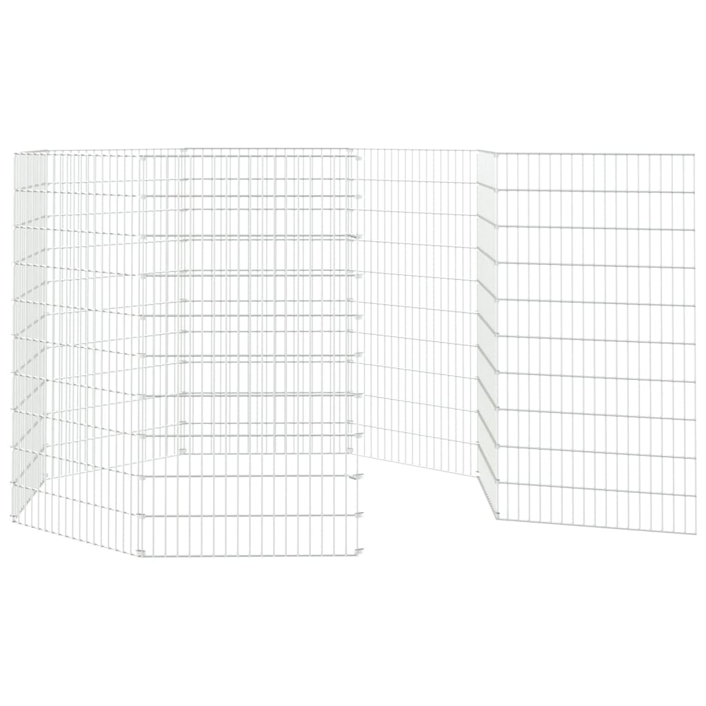 Freilaufgehege 8-teilig 54x100 cm Verzinktes Eisen Freilauf Auslauf Außengehege