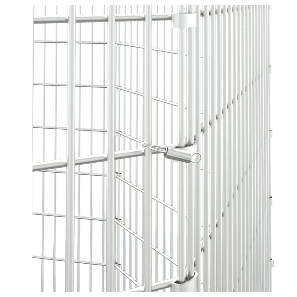 Freilaufgehege 8-teilig 54x100 cm Verzinktes Eisen Freilauf Auslauf Außengehege