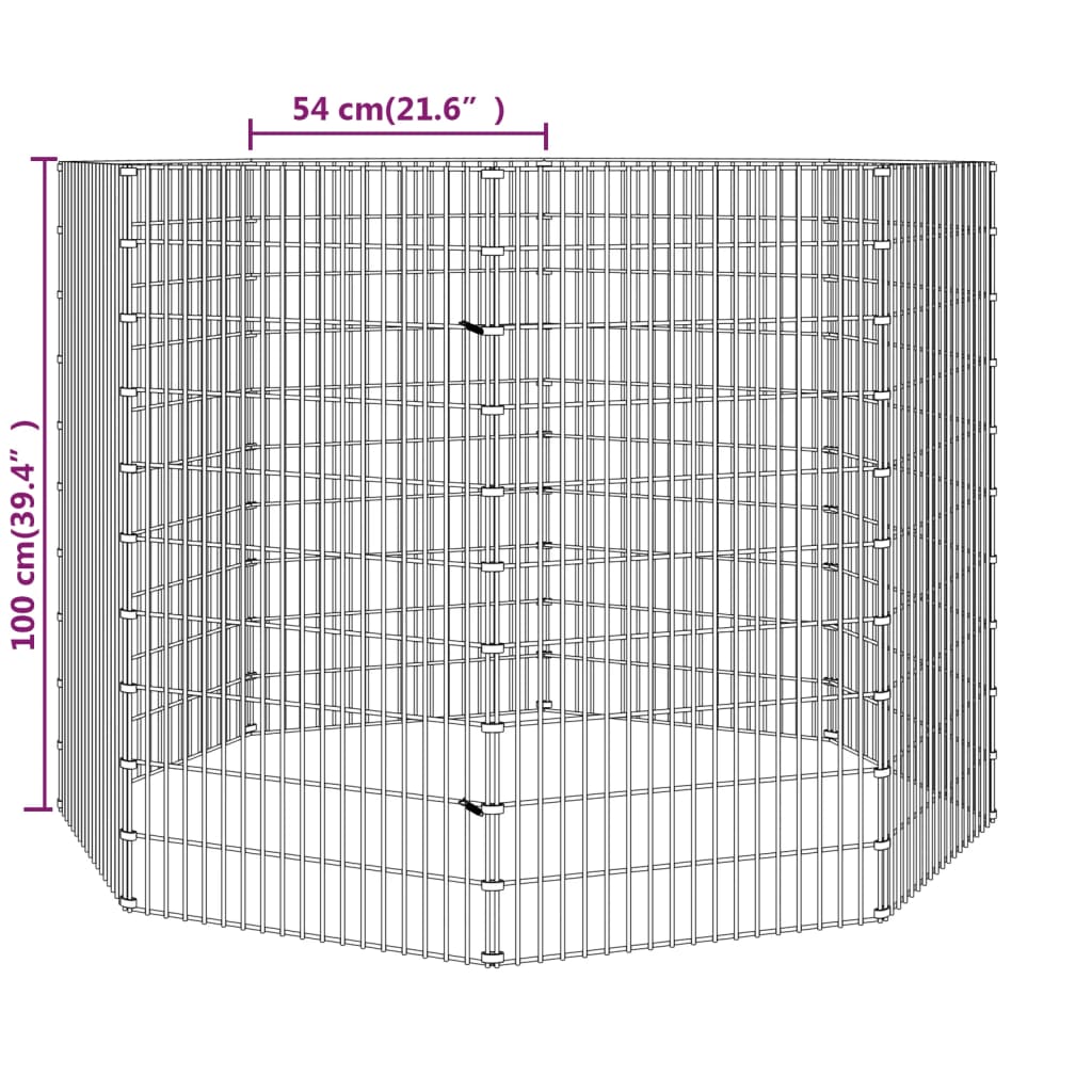 Freilaufgehege 8-teilig 54x100 cm Verzinktes Eisen Freilauf Auslauf Außengehege