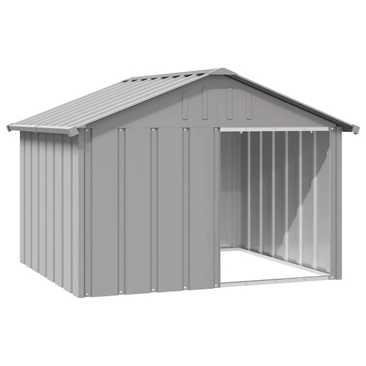vidaXL Dog Kennel Grey 116.5x103x81.5 cm Galvanized Steel