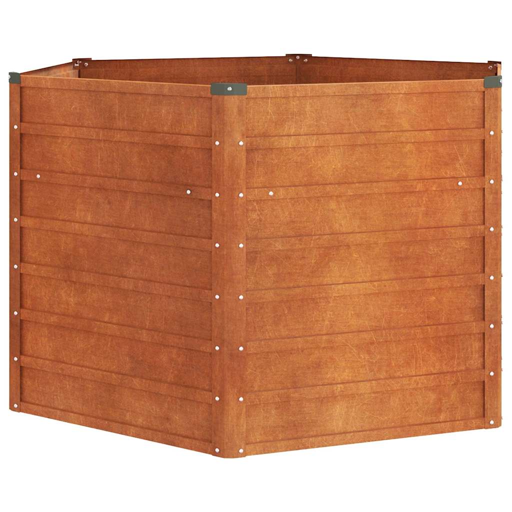 Hochbeet 129 x 129 x 77cm Cortenstahl rostig Pflanzbeet Pflanzkasten