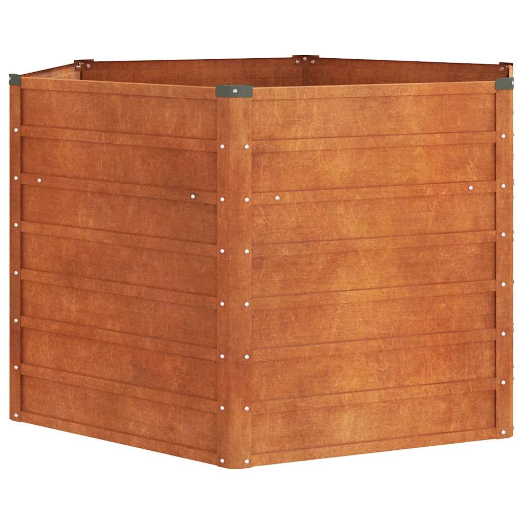 Hochbeet 129x129x77cm Cortenstahl rostig Pflanzbeet Pflanzkasten