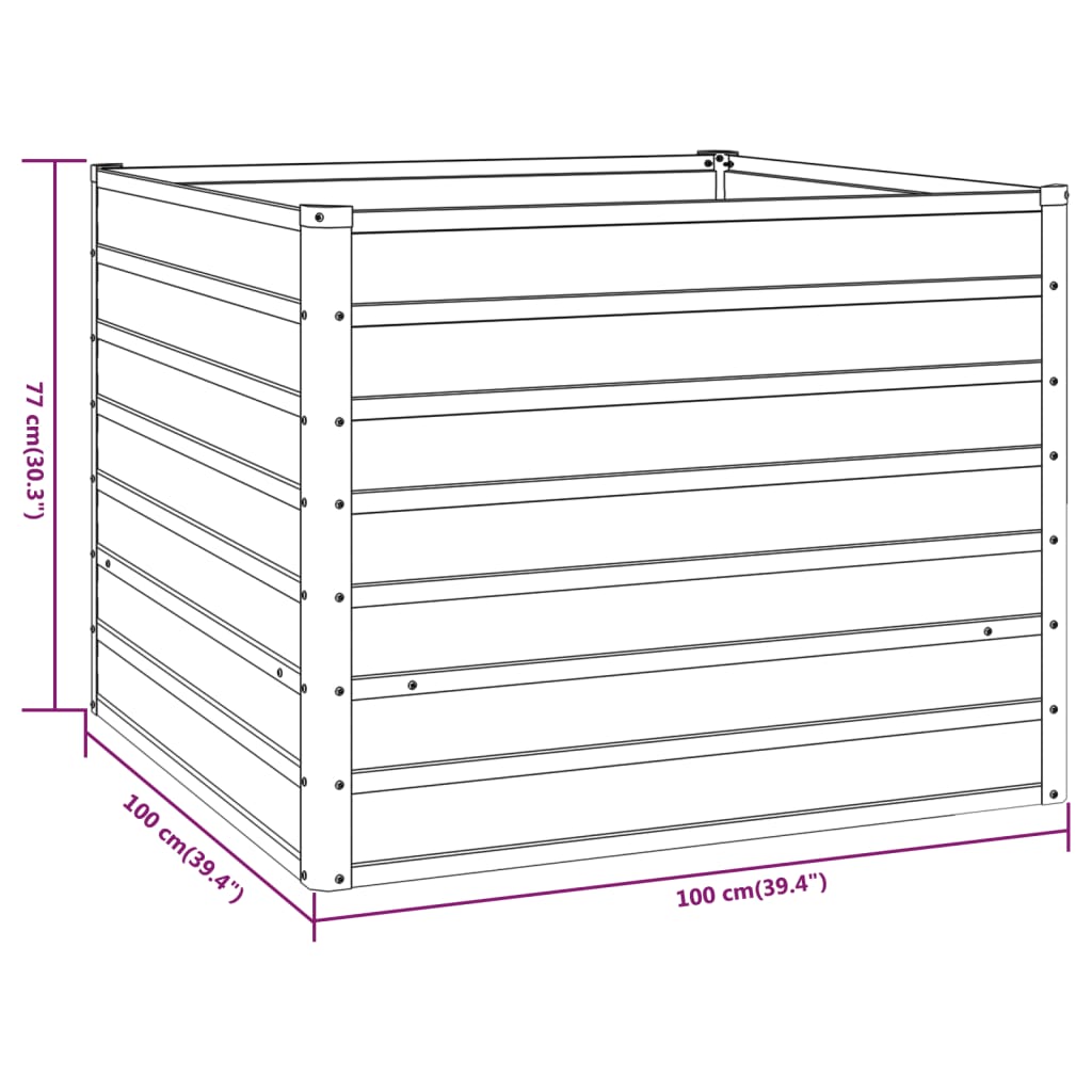 Hochbeet 100x100x77 cm Cortenstahl rostig Pflanzbeet Pflanzkasten