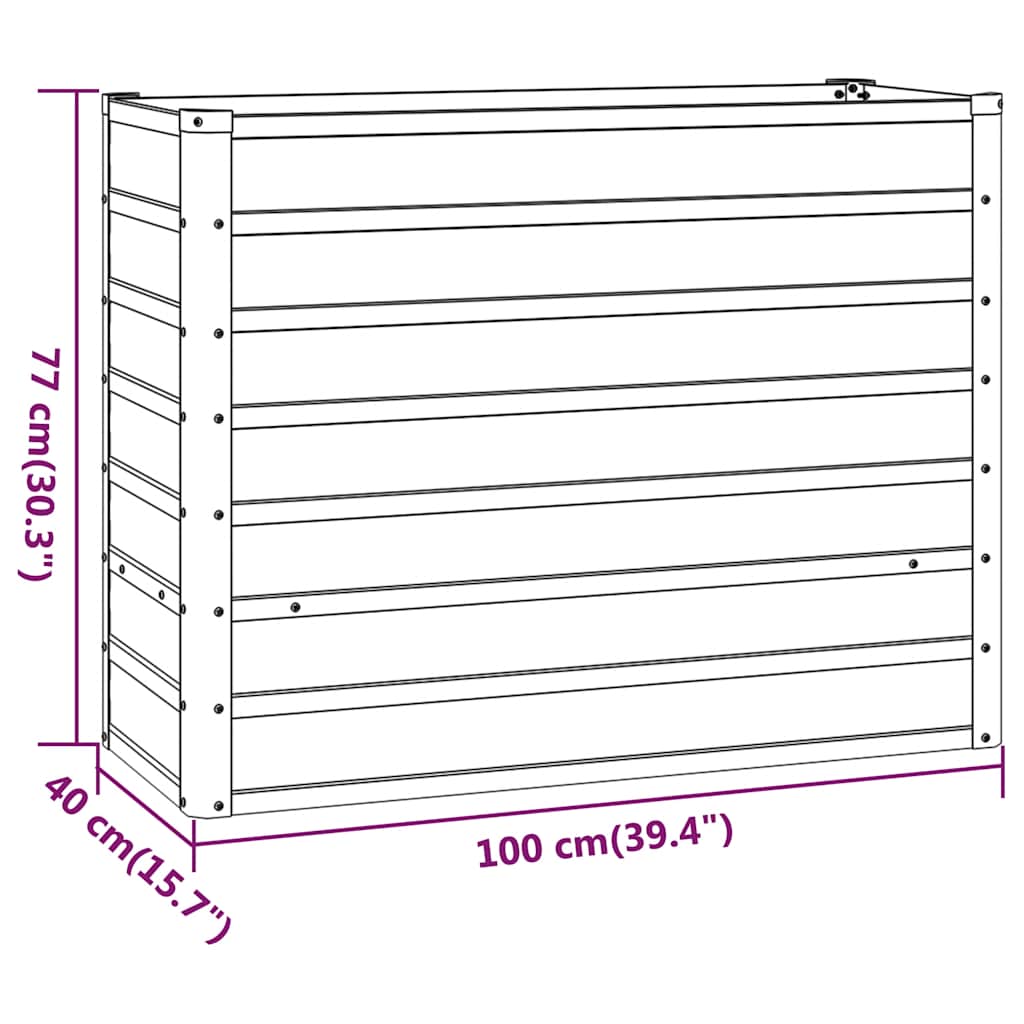 Hochbeet 100x40x77cm Cortenstahl rostig Pflanzbeet Pflanzkasten