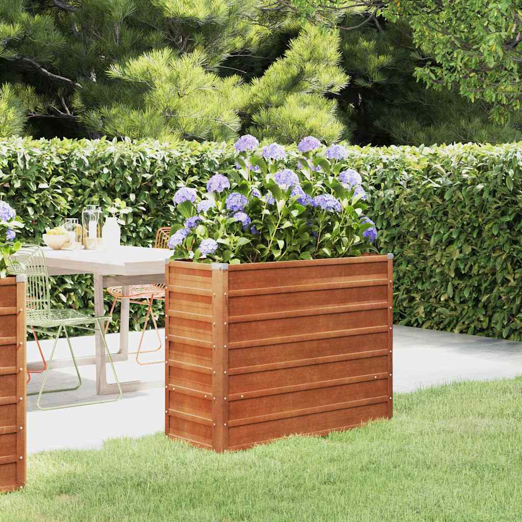 Hochbeet 100x40x77cm Cortenstahl rostig Pflanzbeet Pflanzkasten