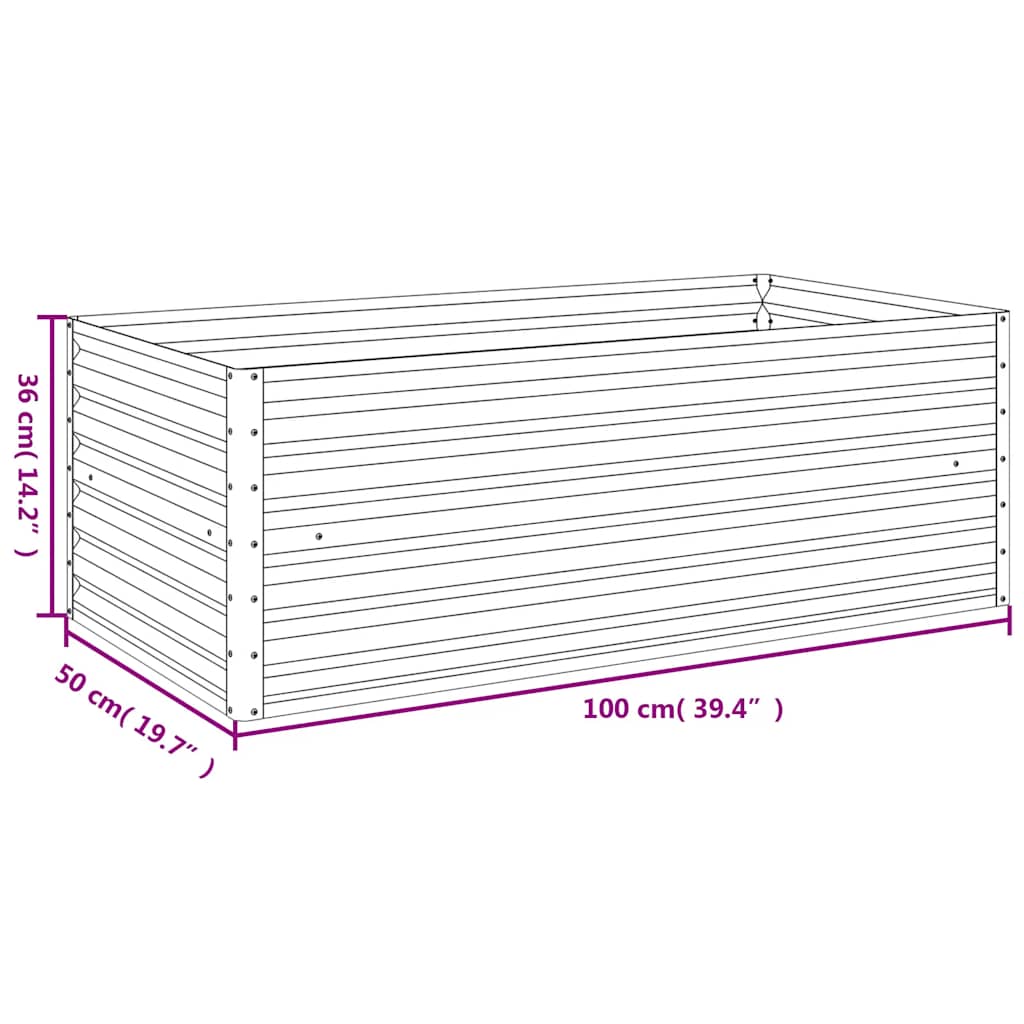 Hochbeet 100x50x36cm Cortenstahl rostig Pflanzbeet Pflanzkasten
