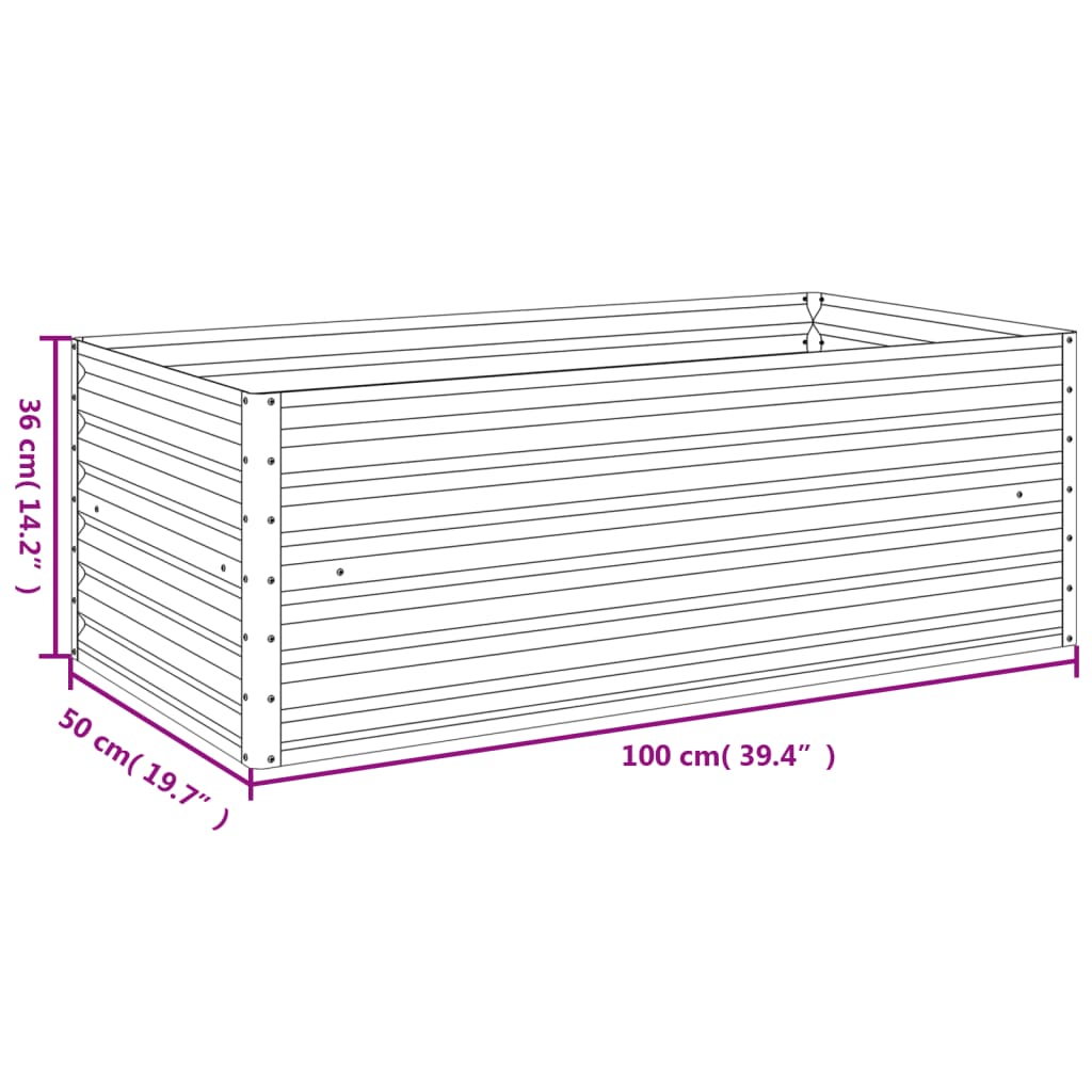 Hochbeet 100x50x36cm Cortenstahl rostig Pflanzbeet Pflanzkasten