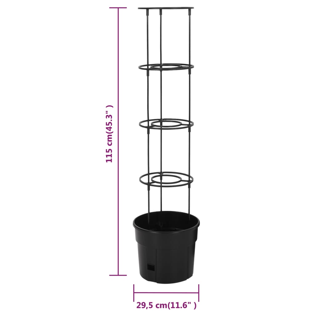 Tomatentopf Anthrazit Ø29,5x115 cm Polypropylen Pflanztopf Rankpflanze