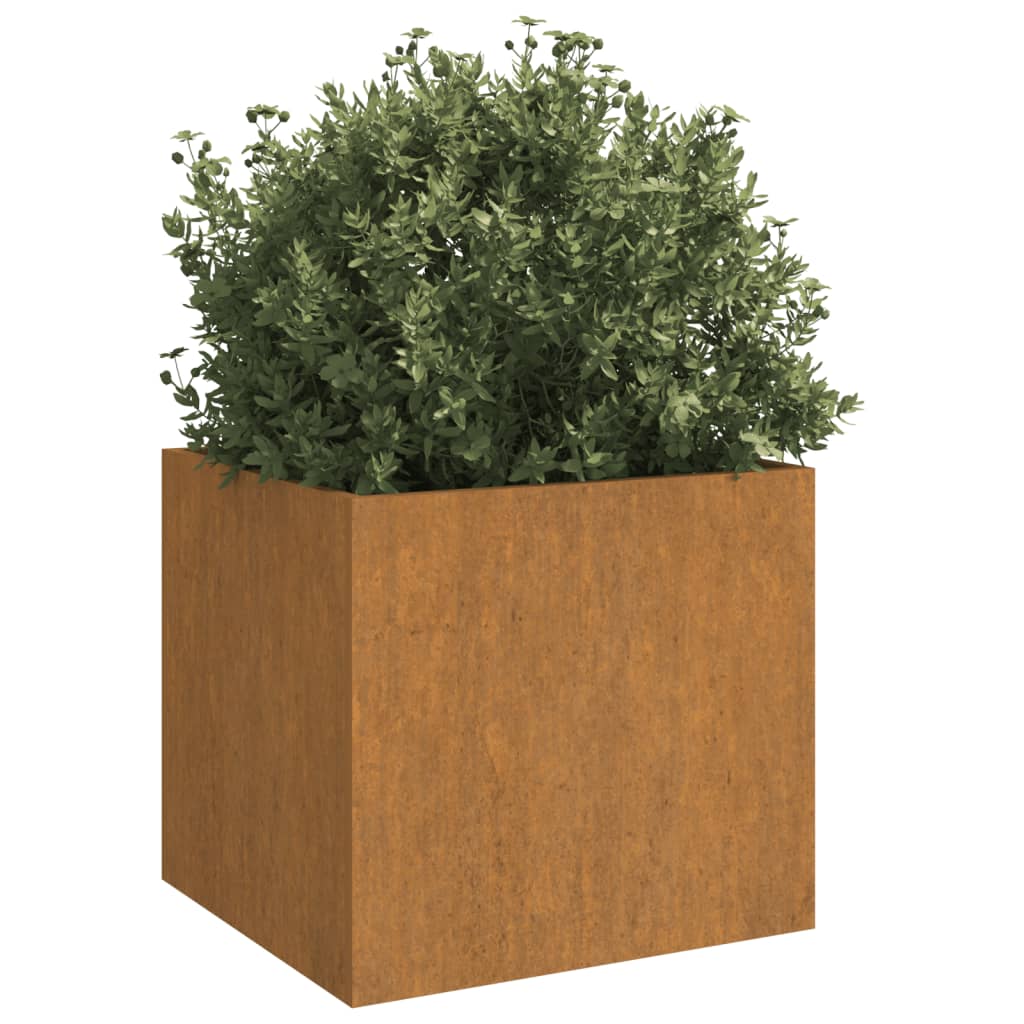 2 Stk. Hochbeet 49x47x46 cm Cortenstahl rostig Pflanzbeet Pflanzkasten