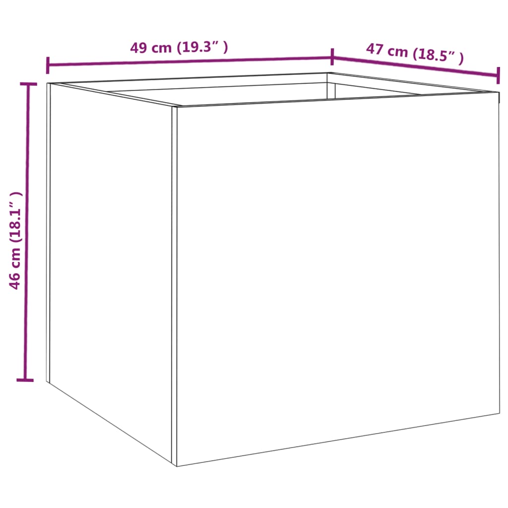 2 Stk. Hochbeet 49x47x46 cm Cortenstahl rostig Pflanzbeet Pflanzkasten