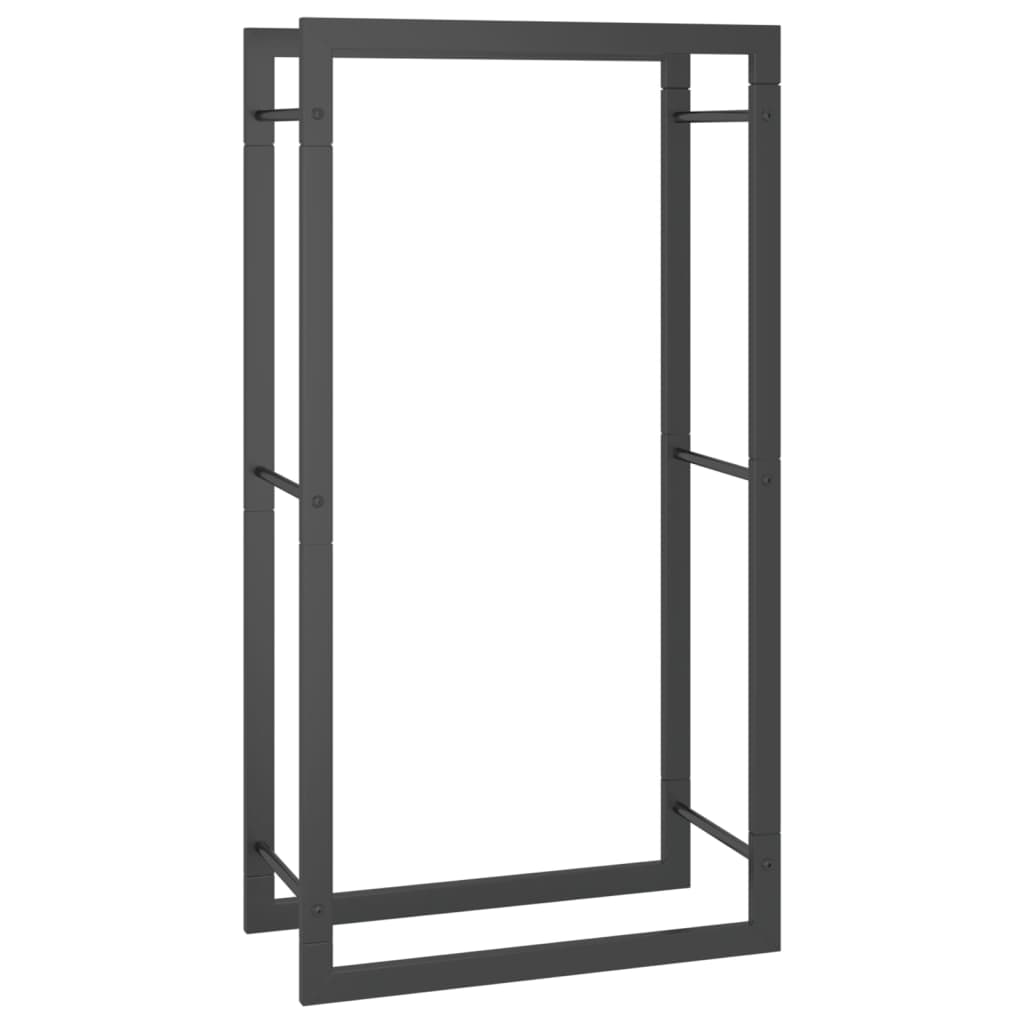 Brennholzregal Stahl Mattschwarz 50x28x94 cm Kaminholzlager Feuerholzhalter