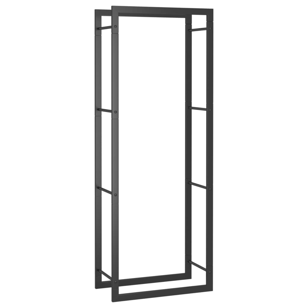 Brennholzregal Stahl Mattschwarz 50x28x132 cm Kaminholzlager Feuerholzhalter