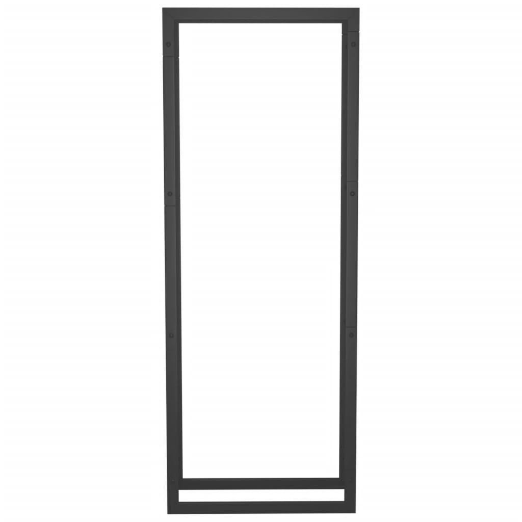 Brennholzregal Stahl Mattschwarz 50x28x132 cm Kaminholzlager Feuerholzhalter