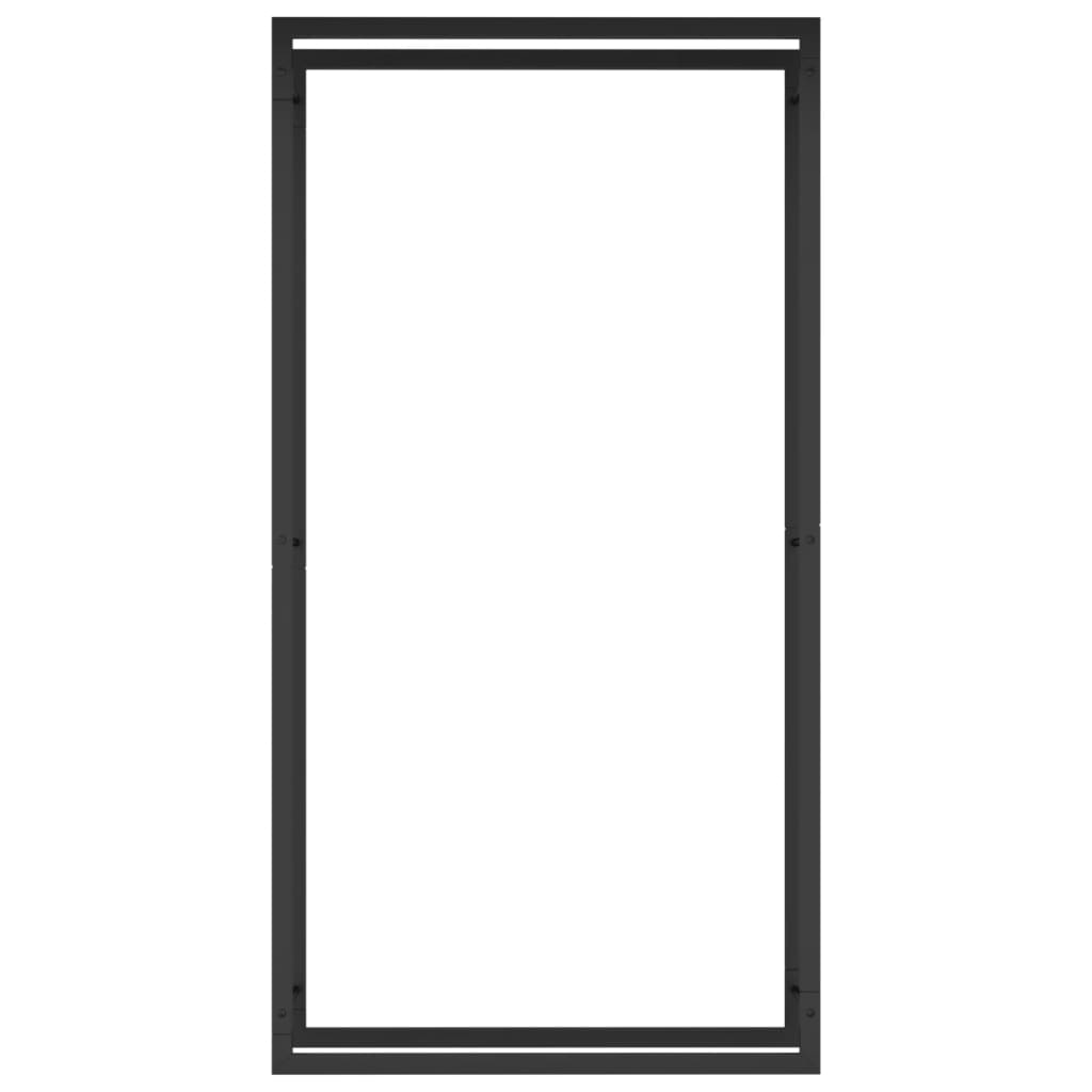 Brennholzregal Stahl Mattschwarz 80x28x154 cm Kaminholzlager Feuerholzhalter