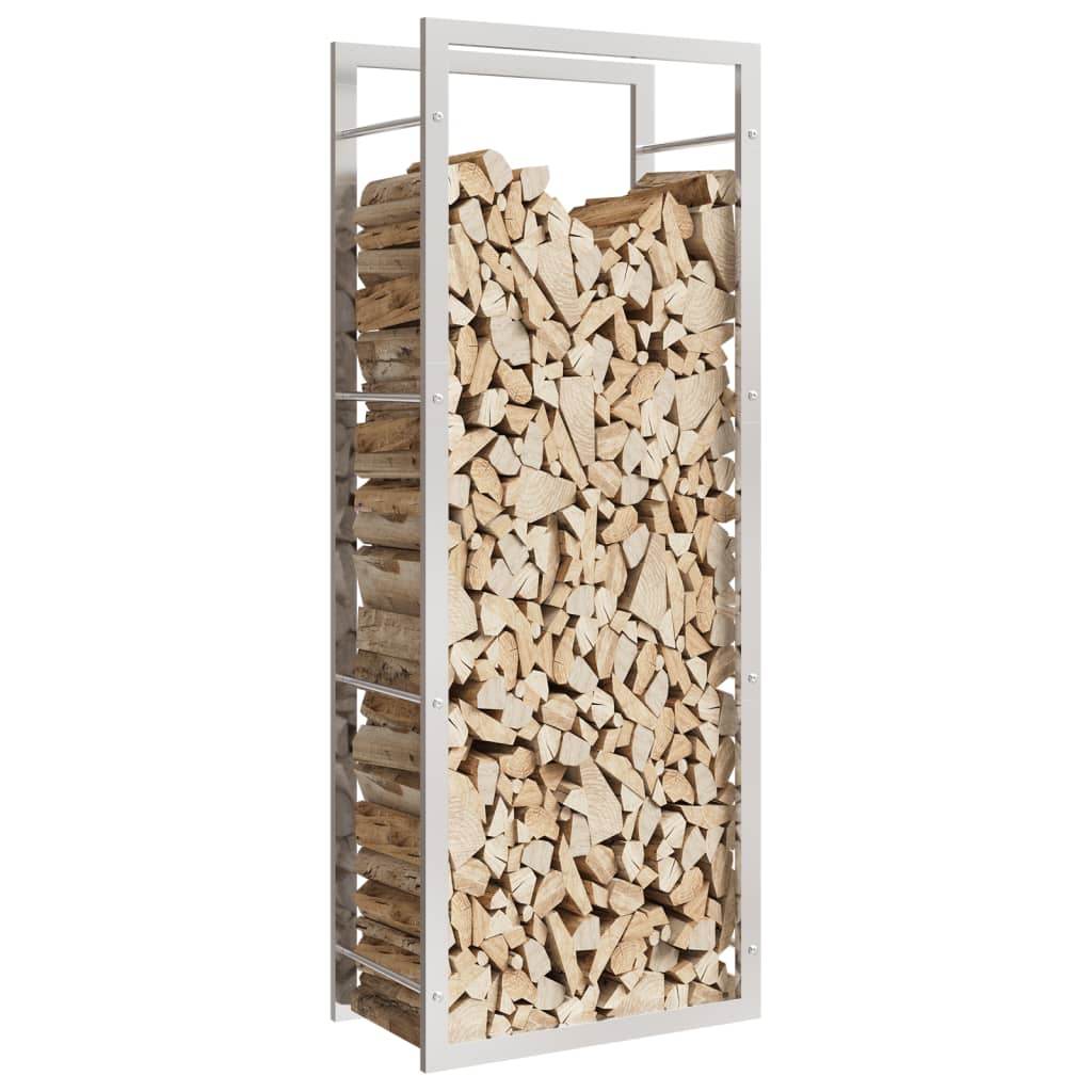 Brennholzregal 50x28x132 cm Edelstahl Holzlager Feuerholzhalter