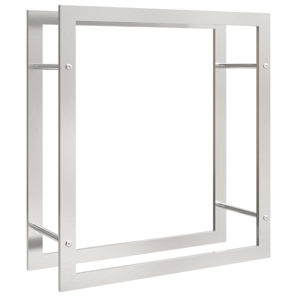 Brennholzregal Edelstahl Metallregal Silber 80x28x86 cm Kaminholzlager Feuerholzständer