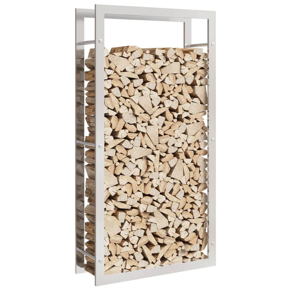Brennholzregal 80x28x154 cm Edelstahl Holzlager Feuerholzhalter