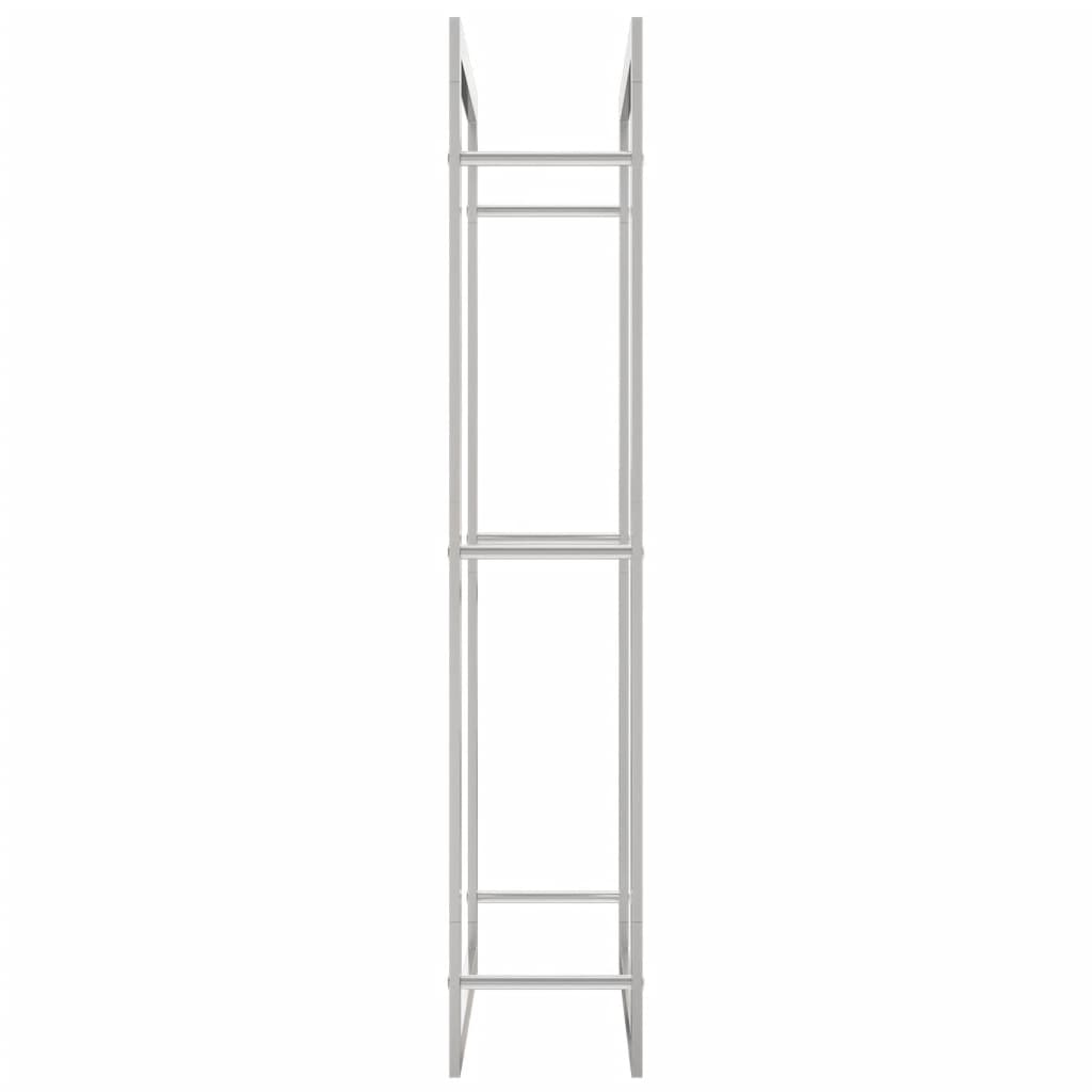Brennholzregal 80x28x154 cm Edelstahl Holzlager Feuerholzhalter