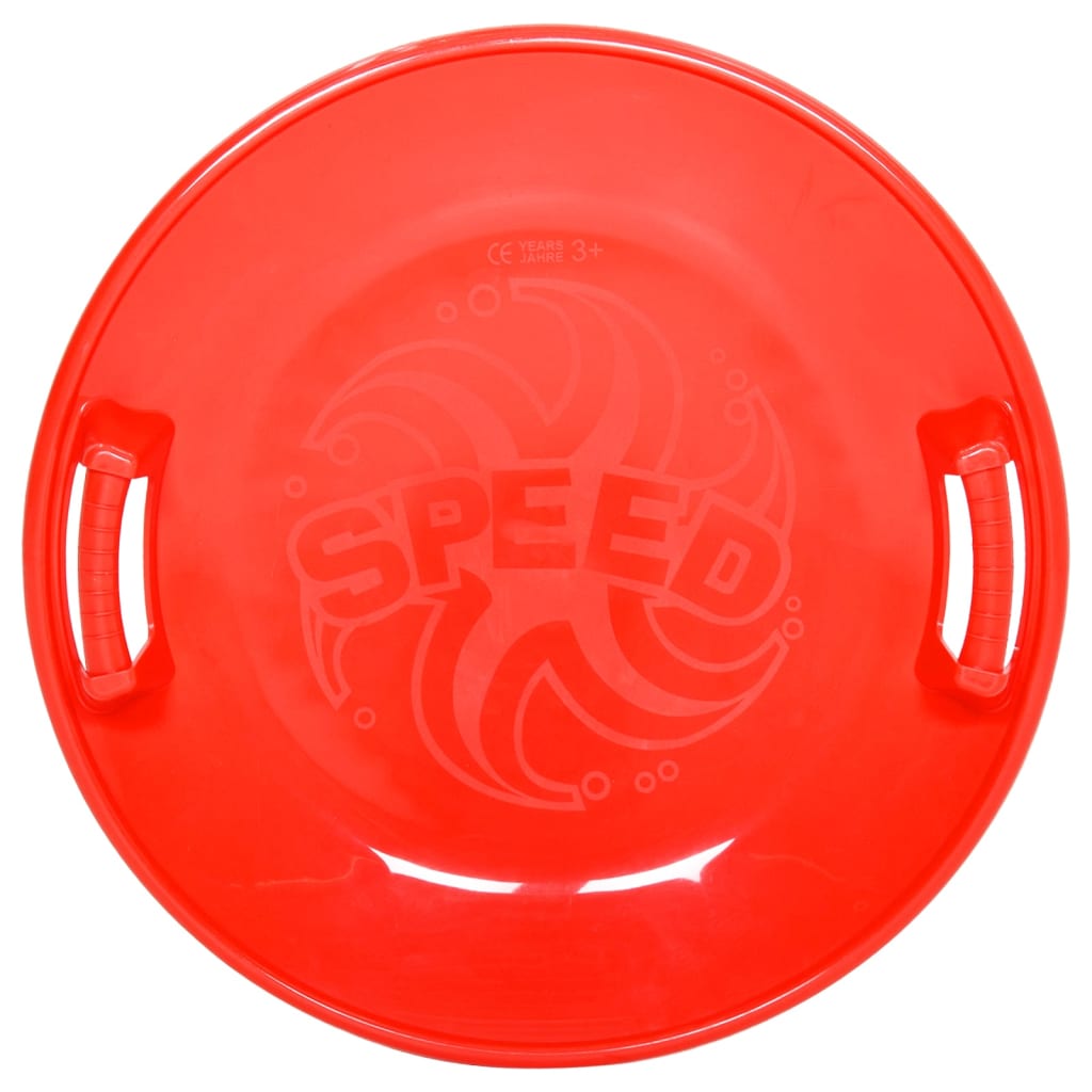 Schlitten Bob Rund 66,5 cm Schneerutscher Rundschlitten Tellerschlitten rot PP bis 50 kg