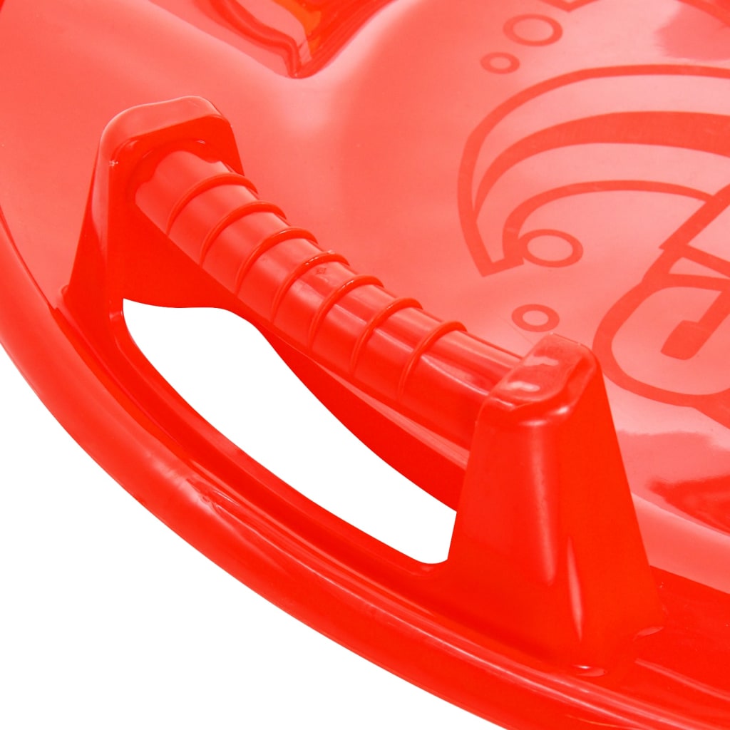 Schlitten Bob Rund 66,5 cm Schneerutscher Rundschlitten Tellerschlitten rot PP bis 50 kg