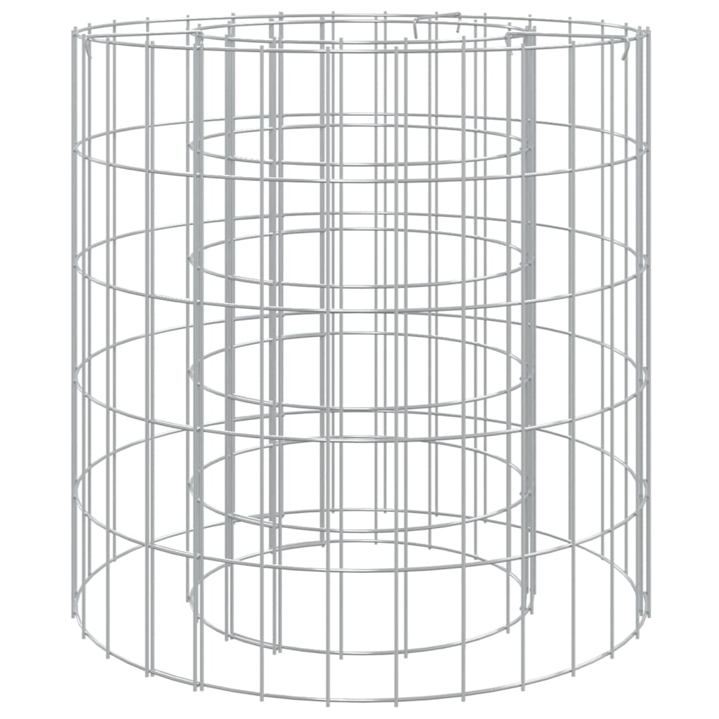 Gabionen-Feuerstelle Ø 50 cm 50 cm hoch Feuersäule Gartensäule Verzinkt Feuerschale