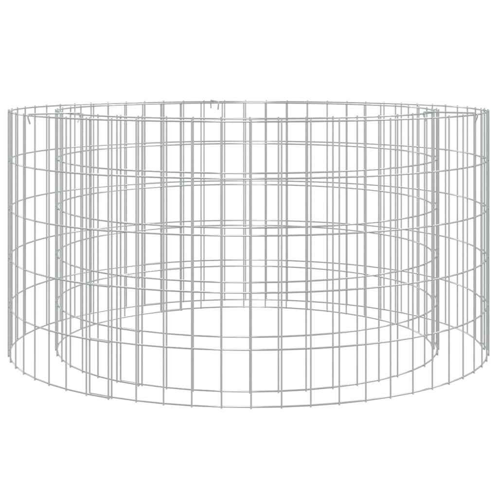 Gabionen-Feuerstelle Ø 100 cm 50 cm hoch Feuersäule Gartensäule Verzinkt Feuerschale