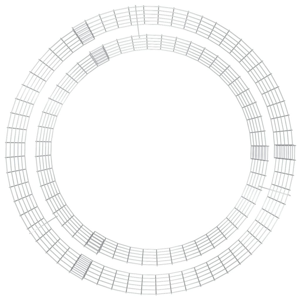 Gabionen-Feuerstelle Ø 100 cm 50 cm hoch Feuersäule Gartensäule Verzinkt Feuerschale