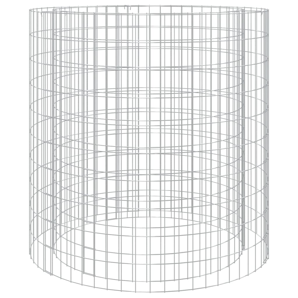 Gabionen-Feuerstelle Ø 100 cm 100 cm hoch Feuersäule Gartensäule Verzinkt Feuerschale