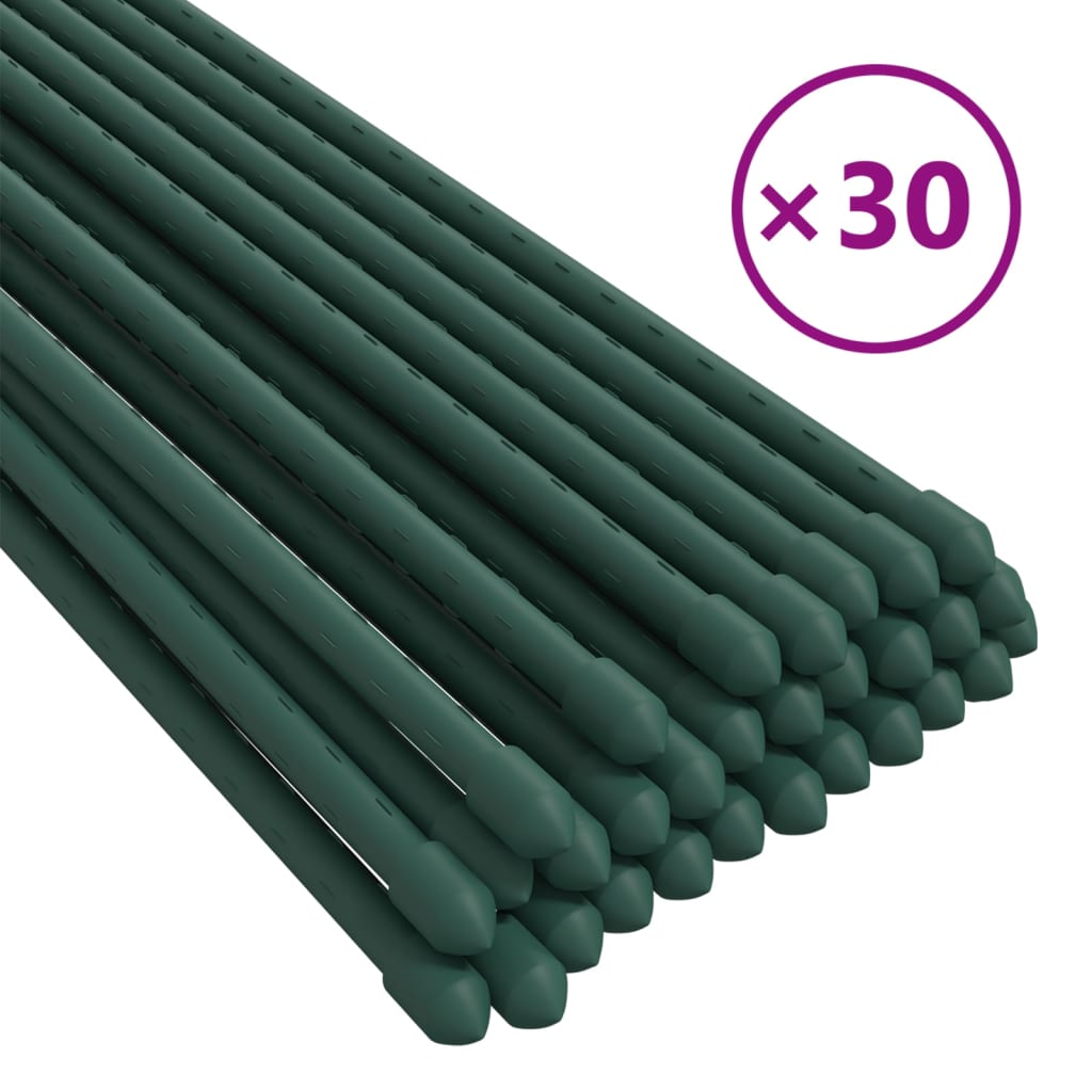 Pflanzenstützen 30 Stk. Grün 150 cm Länge Stahl beschichtet Rankhilfe