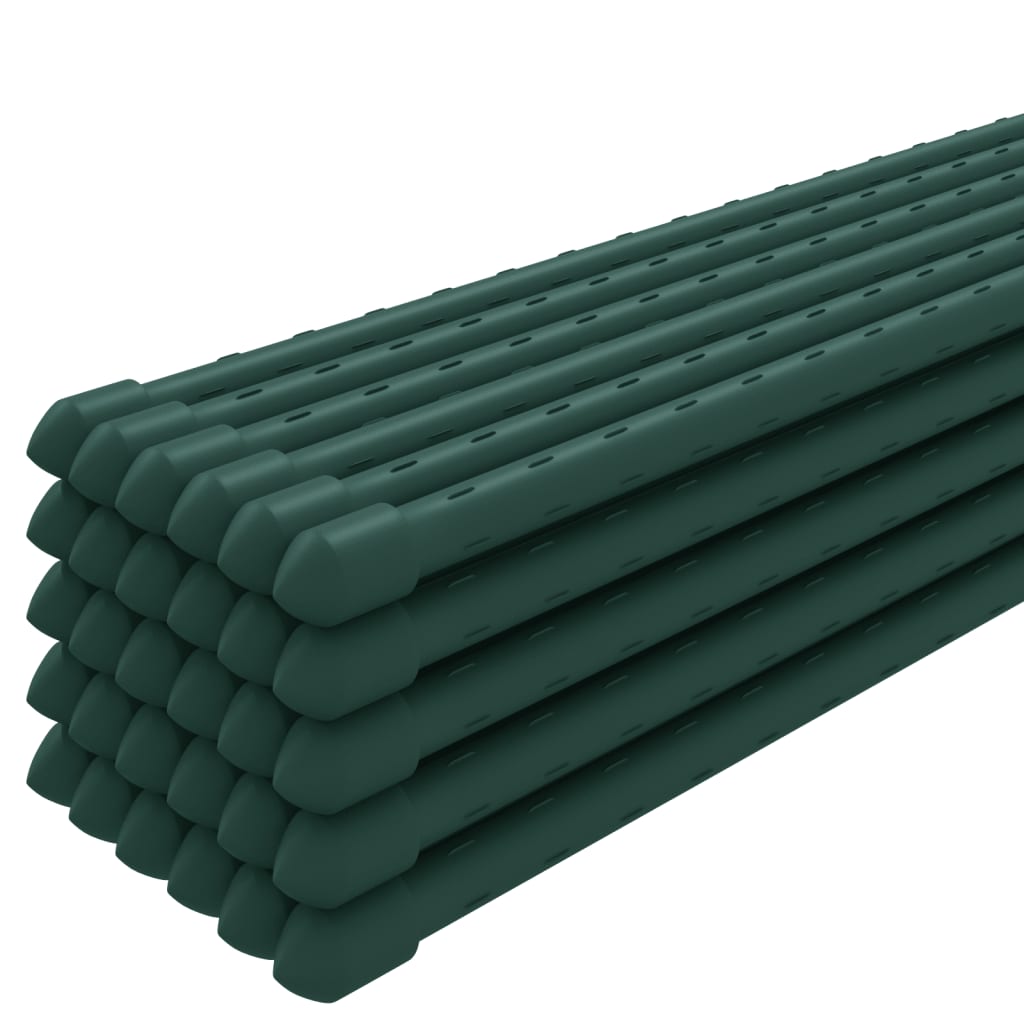 Pflanzenstützen 30 Stk. Grün 150 cm Länge Stahl beschichtet Rankhilfe